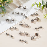 40Pcs 2 Style Tibetan Style Tibetan Style Alloy Pendants, Sports Charms, Dumbbell, Antique Silver, 8~13x25~30x8~11.5mm, Hole: 2~3mm, 20pcs/style