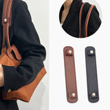 2Pcs 2 Colors Imitation Leather Bag Strap Padding, Pressure Relief Shoulder Strap Protector Cover, with Iron Button, Mixed Color, 22.8x9.3x0.5cm, 1pc/color