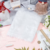Imitation Rabbit Hair Faux Fur Polyester Fabric, for Plush Toy DIY Garment Sewing Material, White, 400x400x1.5mm