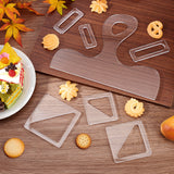 2 Sets 1 Styles Transparent Acrylic Stamping Blocks Tools, with 1Pc Acrylic Charcuterie Board Handle Template, Rectangle & Square Shape, Clear, Tool: 65.5~92x27.5~92x4.5mm, 1 set/style, Template: 200x250x5mm