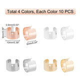 40Pcs 4 Colors 304 Stainless Steel Ear Cuff Findings, with Hole, Mixed Color, 10x9x6mm, Hole: 0.9mm, 10pcs/color