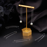 10Pcs Brass Stud Earring Findings, with Loop, Ear Threads, Nickel Free, Platinum, 103mm, Hole: 2mm, Pin: 0.8mm