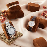 Velvet Bracelet Pillow Jewelry Displays, for Jewelry Bracelet & Watch Displays, Oval, Coconut Brown, 3.2x7.1x4.4cm