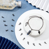 48Pcs 4 Styles 304 Stainless Steel Lobster Claw Clasps, With Jump Ring, Electrophoresis Black, 9~12x5.5~7x3~3.5mm, Hole: 3mm, Jump Ring: 5x0.6mm, 12pcs/style