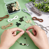 DIY Cord Bracelet Making Kit, Including Natural Maple Wood Beads, Flat Faux Suede & Round Waxed Polyester Cord, Alloy Anchor & Helm Pendants & Tree of Life Links Connectors, Mixed Color, Cord: 12M/box