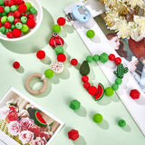 7 Style Food Grade Eco-Friendly Silicone Beads, Chewing Beads For Teethers, DIY Nursing Necklaces Making, Hexagon & Round & Watermelon, with 4M Nylon Thread, Mixed Color, 12~14x12~30x12~14mm, Hole: 2~2.5mm, 72pcs/box