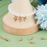 Brass Micro Pave Cubic Zirconia Charms, Mushroom, Real 18K Gold Plated, 11x7.5x4mm, Hole: 3mm, 8pcs/box