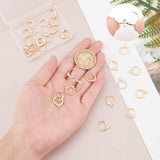 30Pcs Brass Huggie Hoop Earring Findings, with Loop, Ring, Real 18K Gold Plated, 12 Gauge, 15x11.5x2mm, Hole: 2mm, Pin: 0.8mm