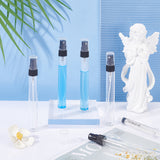 Glass Sample Perfume Spray Bottles, with Plastic Cap, Travel Fine Mist Atomizer, Refillable Bottle, with 2ml Disposable Plastic Dropper & Funnel Hopper, Black, 11.7cm, Capacity: 10ml(0.34fl. oz), 25pcs