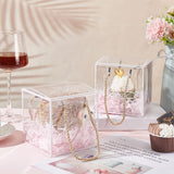 Transparent PVC Plastic Gift Box, with Polyester Cord, Square, White, Finished Product: 12x12x12cm, about 3pcs/set