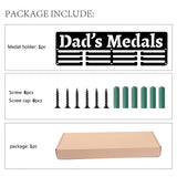 Word Dad's Medals Fashion Iron Medal Hanger Holder Display Wall Rack, with Screws, Electrophoresis Black, 121x400mm