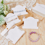 150Pcs Cardboard Display Cards, Used For Necklace, with 150Pcs Pearl Film Cellophane Bags, Creamy White, 75x96x0.5mm