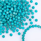 2 Strands Imported Natural Turquoise Beads Strands, Faceted Round, 3mm, Hole: 0.8mm, about 121pcs/strand, 14.76''(37.5cm)