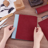 1 Sheet DIY Faux Suede Fabrics, with Paper Back, for Book Binding, Dark Red, 430x1000x0.3mm