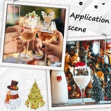 8 Bags 8 Style Christmas Wine Glass Decorations Paper Cup Cards, Christmas Goblet Markers Table Decoration, for Christmas Party Supplies, Christmas Themed Pattern, 58~74x40~60.5x0.3mm, 1 bag/style