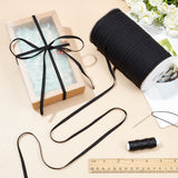 200M Flat Cotton Linen Ribbon, for Gift Wrapping, Party Decorations, Black, 1/4 inch(5~5.5mm), about 218.72 Yards(200m)/Roll