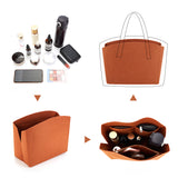 Felt Purse Organizer Insert, Women's Tote Bag Liner, with Alloy Zipper, Sienna, 23x30x2.6cm