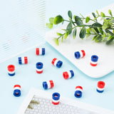 100Pcs Tricolor Opaque Resin European Beads, Large Hole Beads, Column, Colorful, 13x10.5mm, Hole: 6mm