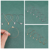 48Pcs 12 Styles 304 Stainless Steel Wire Pendants, Hoop Earring Findings, Golden & Stainless Steel Color, 4pcs/style