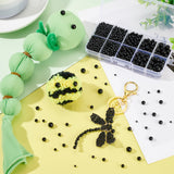 Plastic Craft Eyes, DIY Doll Making Kits, Round, Black, 3~8x2.5~7mm, Hole: 1~1.8mm, 1750~1760pcs/box