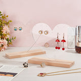Transparent Heart Acrylic Earring Display Stands, Tabletop Earring Organizer Holder with Wood Base, Clear, Finish Product: 15x5x13.5cm
