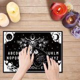 Pendulum Dowsing Divination Board Set, Wooden Spirit Board Black Talking Board Game for Spirit Hunt Birthday Party Supplies with Planchette, Moon Phase Pattern, 300x210x5mm, 2pcs/set