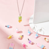 32Pcs 16 Style Resin & Plastic & Epoxy Resin Pendants, with Polymer Clay, Ice Cream & Bubble Tea & Juice Glass Shape, Mixed Color, 24~41.5x5.5~13mm, Hole: 1.4~2mm, 2Pcs/style