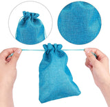 Burlap Packing Pouches Drawstring Bags, Mixed Color, 18x13cm, 1pc/color, 10pcs/set