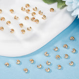 Brass Crimp Beads Covers, Long-Lasting Plated, Real 18K Gold Plated, 4.5x5x3mm, Hole: 1.6mm, 200pcs/box