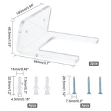 Acrylic Guitar Display Stands Set, with Iron Screws & Plastic Plugs, Wall-mounted, Clear, 9.4x10x4.85cm