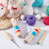 Wood Rope Knitting Machine, Toy's for Kids, Doll, Colorful, 28x115mm, Hole: 9.3mm