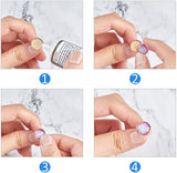 DIY Earring Making, with 304 Stainless Steel Stud Earring Settings & Ear Nuts, Transparent Glass Cabochons, Flat Round, Mixed Color, Earring Setting: 8mm/10mm/12mm, 48pcs/box