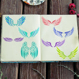 PET Hollow Out Drawing Painting Stencils, for DIY Scrapbook, Photo Album, Wing Pattern, 30x30cm