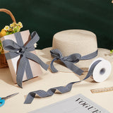 9M Polycotton(Polyester Cotton) Herringbone Ribbon, for Garment Accessories, Midnight Blue, 1 inch(25mm), about 9.84 Yards(9m)/Roll