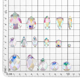 362Pcs 16 Style Sew on Rhinestone, Glass Rhinestone, with Platinum Iron Prong Settings, Garments Accessories, Mixed Shapes, Crystal AB, 3~18x3.5~13x2.5~7mm, Hole: 0.8~1.2mm