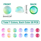 80pcs 4 colors Transparent Glass Cabochons, Half Round, Mixed Color, 6x3mm, 20pcs/color