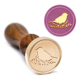 Brass Wax Seal Stamp with Handle, for DIY Scrapbooking, Bird Pattern, 89x30mm