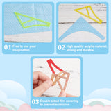 Acrylic Quilting Template for Pet Bandana, Cutting Stencils, Sewing Tools, Mixed Color, 70~128x60~110x2.5mm, 5pcs/set