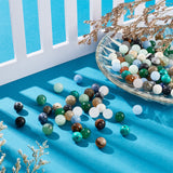 375Pcs 15 Styles Natural & Synthetic Gemstone Beads, Round, Mixed Dyed and Undyed, 8mm, Hole: 0.7~1.2mm, 25pcs/style