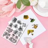 Custom PVC Plastic Clear Stamps, for DIY Scrapbooking, Photo Album Decorative, Cards Making, Stamp Sheets, Film Frame, Bees, 160x110x3mm