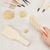 2Pcs 2 Style Wood Clay Clapper Board, Wooden Figurine Clay Molding Tool, Navajo White, 18.1~18.9x6.2~6.95x1.45~1.6cm, 1pc/style