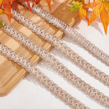 Polyester Braided Lace Trim, Sewing Centipede Lace Ribbon, for Clothes Accessories and Curtains Accessories, Tan, 5/8 inch(15mm), about 13.12 Yards(12m)/Roll