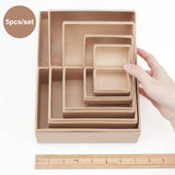 Paper Cardboard Jewelry Boxes, for Necklace, Earring, Stud, Rectangle, Tan, 4~12x6~18x4~12.5cm