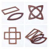 4Pcs 2 Styles Wooden Handles Replacement, for Handmade Bag Handbags Purse Handles, Mixed Color, 2pcs/style