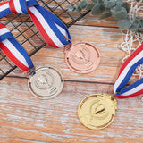 12Pcs 3 Colors Zinc Alloy Medal, with Polester Belt, Flat Round with Challenge Cup, Mixed Color, 471mm, 4pcs/color