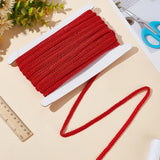 25M Polyester Braided Lace Trim, Sewing Centipede Lace Ribbon, for Clothes Accessories and Curtains Accessories, Red, 1/4 inch(8mm), about 27.34 Yards(25m)/Set