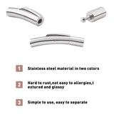 304 Stainless Steel Bayonet Clasps, Stainless Steel Color, 30x6mm, Hole: 3mm, 6sets/box