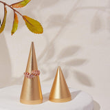 Aluminum Alloy Finger Ring Display Holder, Cone Shaped Display Stand, Gold, 29.5x78mm, 29.5x45mm, 2pcs/set