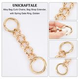 Alloy Bag Curb Chains, Bag Strap Extender, with Spring Gate Ring, Golden, 14cm