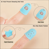 2 Bags 2 Styles Silicone Sewing Thimble Finger Protector, DIY Sewing Tools, Deep Sky Blue, 1bag/style